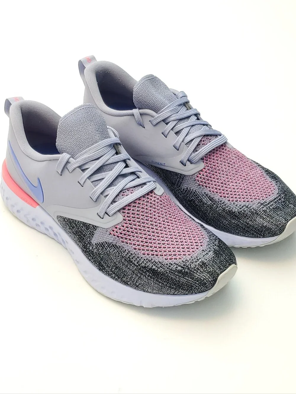 Nike Odyssey React Flyknit 2 Running Shoes Lavender Gray Pink Athletic Womens 10